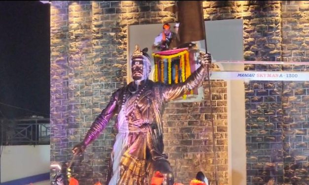 ಬೆಳಗಾವಿಯಲ್ಲಿ ವಿವಾದ ನಡೆವೆಯೂ ಛತ್ರಪತಿ ಸಂಭಾಜೀ ಮಹಾರಾಜರ ಮೂರ್ತಿ ಅನಾವರಣ