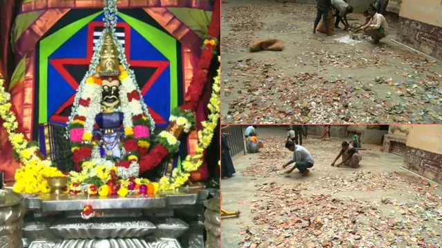 ಸವದತ್ತಿ ಯಲ್ಲಮ್ಮ ದೇವಾಲಯಕ್ಕೆ ನುಗ್ಗಿದ್ದ ಮಳೆನೀರು.. ಹುಂಡಿಯಲ್ಲಿದ್ದ ನೋಟುಗಳನ್ನ ಒಣ ಹಾಕಿದ ಸಿಬ್ಬಂದಿ