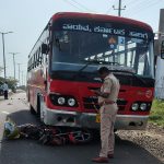 KSRTC ಬಸ್ ಹಾಗೂ ಬೈಕ್ ನಡುವೆ ಭೀಕರ ಅಪಘಾತ ಬೈಕ ಸವಾರ ಸಾವು