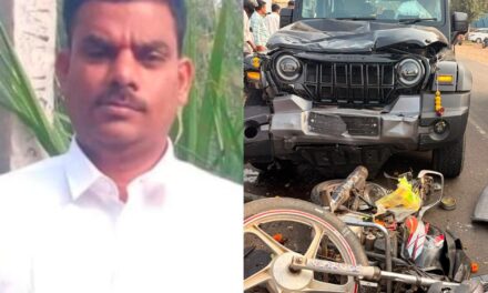 ಮಹೀಂದ್ರಾ ಥಾರ್ ಬೈಕ್ ಮಧ್ಯೆ ಭೀಕರ ಅಪಘಾತ – ಚಿಕಿತ್ಸೆ ಫಲಕಾರಿಯಾಗದೆ ಬೈಕ್ ಸವಾರ ಸಾವು